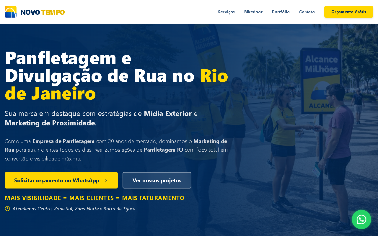 Página inicial do projeto Mídia Novo Tempo