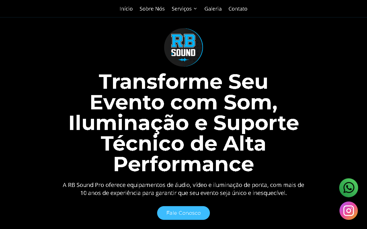Página inicial do projeto RB Sound